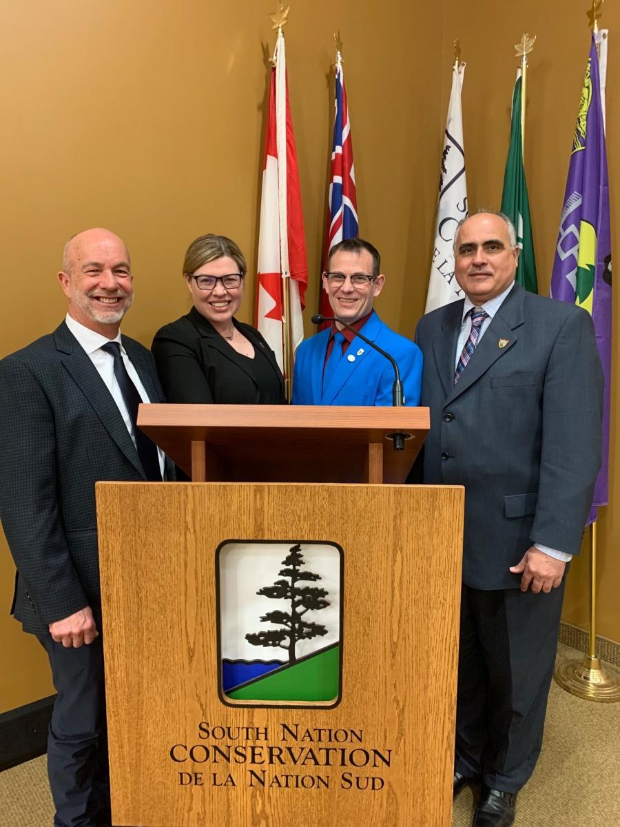 2022 Board Executive | Left: Steve Densham, Vice Chair - Centre-Left: Angela Coleman, SNC's General Manager - Centre-Right: Pierre Leroux, Chair - Right: George Darouze, Past Chair