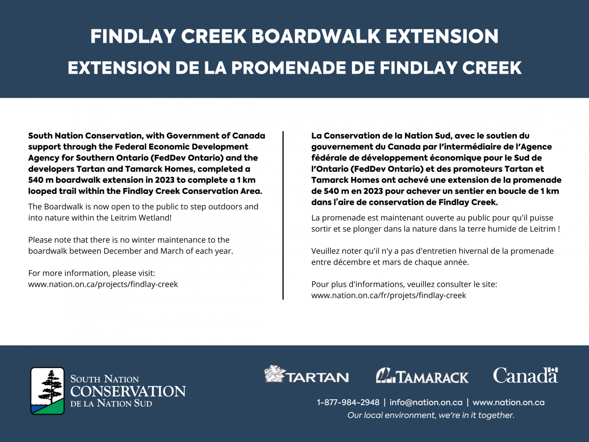 Findlay Creek Boardwalk sign