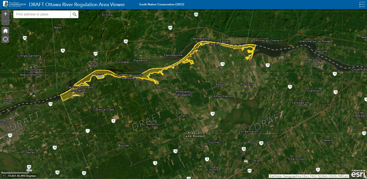 Draft Ottawa River Regulation Area Viewer