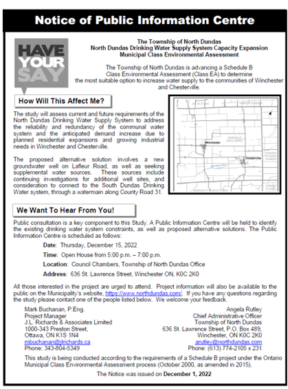 North Dundas - New Well Open House