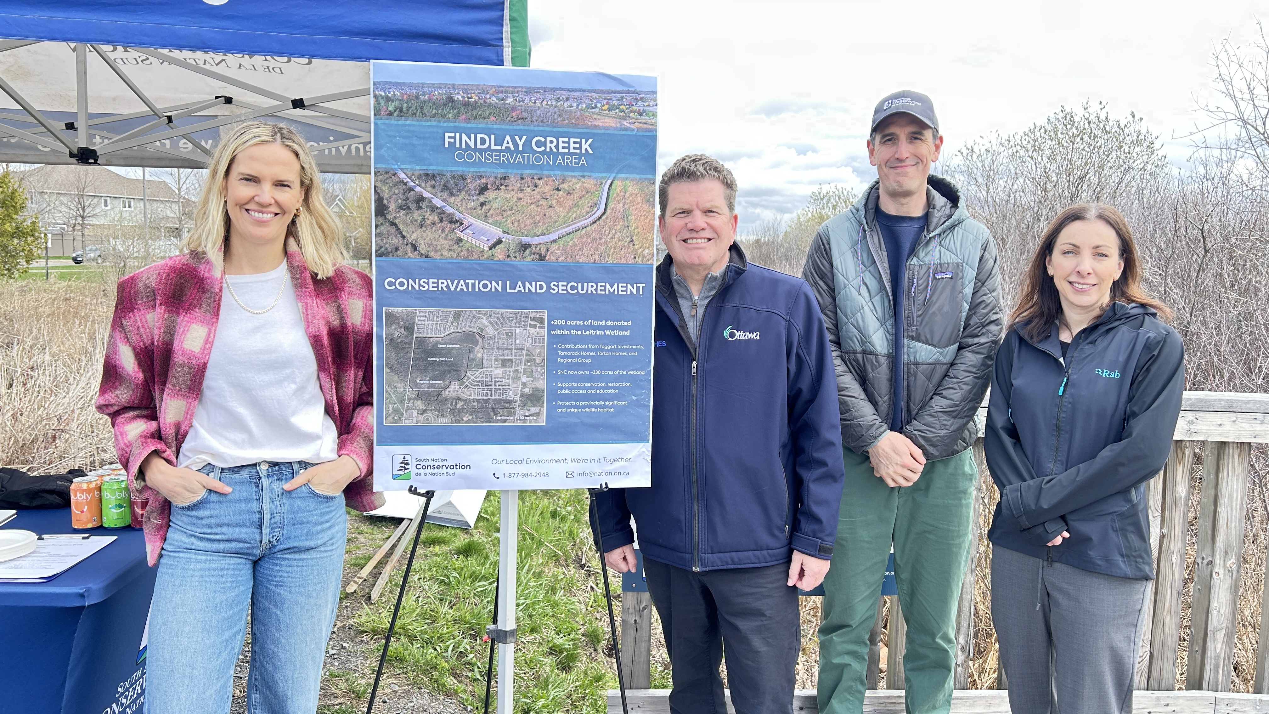 Michelle Taggart - Councillor Steve Desroches - Carl Bickerdike and Melissa Dionne at the Leitrim Wetland